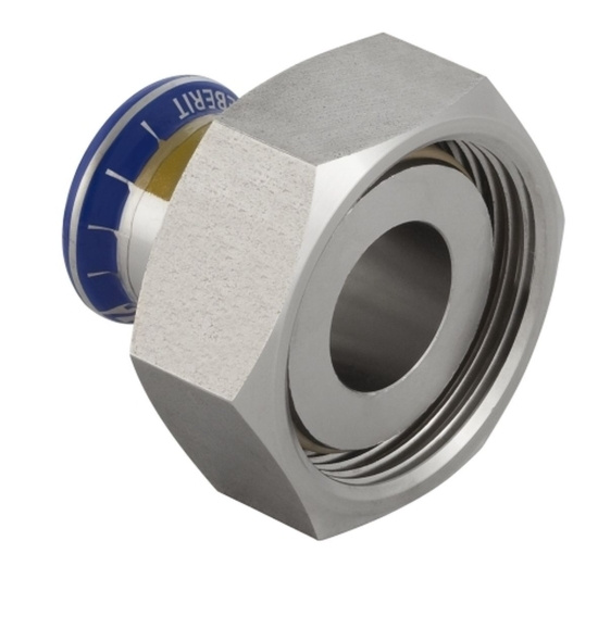 Mapress, Kopplings�nde, 1muff, l�pande mutter, 28xG32, rostfri