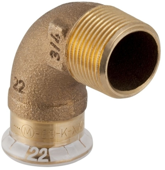 Mapress CU, Vinkel, utv�ndig g�nga, R20x22x90�, koppar