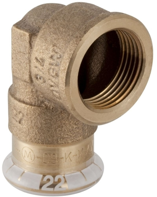 Mapress CU, Vinkel, inv�ndig g�nga, G20x22x90�, koppar