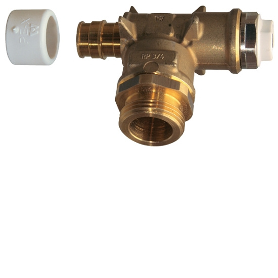 Uponor, Q&E DR, T-r�r med avluftning, utv�ndig g�nga x avluftningsventil, 18xR20