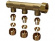 Uponor, WTR, Fördelare 3, med koppling, G20/15x2,5mm Uponor, WTR, Fördelare 3, med koppling, G20/15x2,5mm
