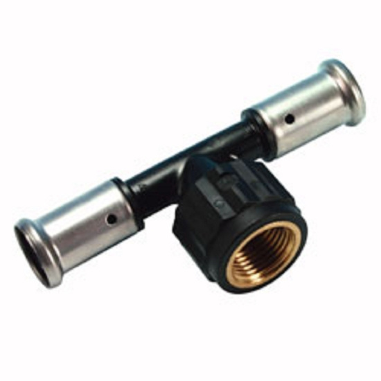 Broen, Henco 13PK, T-r�rs koppling, press x inv�ndig g�nga x press, svart