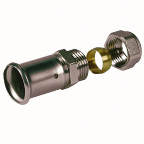 Broen, Henco 30P, Rak koppling, press x kl�mring, 16x15