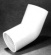 Faluplast, Falu Vulk 74310, Vinkel, med gummitätning, dubbelmuff, vit Faluplast, Falu Vulk 74310, Vinkel, med gummitätning, dubbelmuff, vit