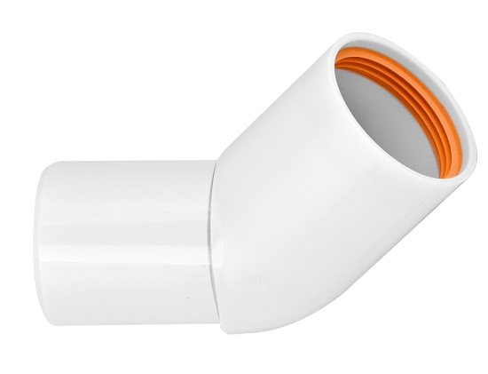 Faluplast, Falu Vulk 75040, Vinkel, med gummit�tning, enkelmuff, vit