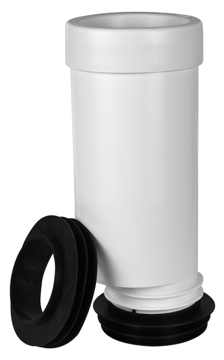 Faluplast, Falu 59840, WC-anslutning, excentrisk 17mm med manschett, vit