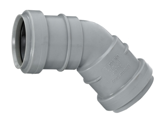 Uponor HTP, B�j, 2 muffar, 32x45�, PP