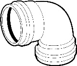 Uponor HTP, WC-b�j, 110x88,5�, PP