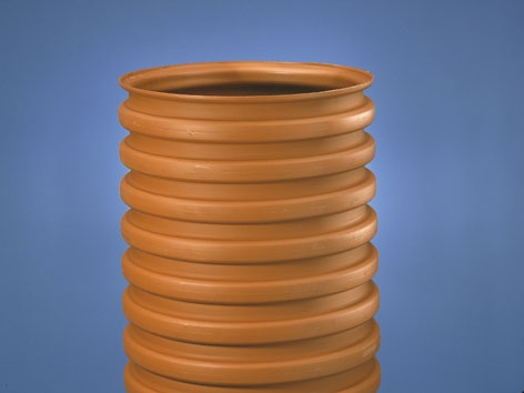 Wavin, Korrugerat st�ndarr�r, utan muff, r�dbrun, 600mm