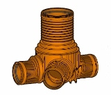 Tillsynsbrunn, avgrening v�nster, 400/315mm, PP