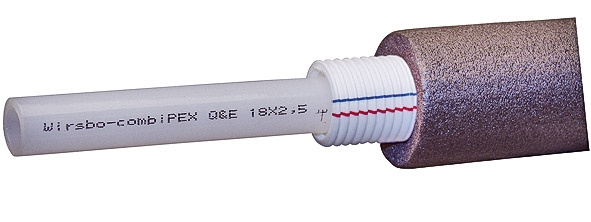 Uponor, combiPEX Q&E RIR Plus Iso, PEX-r�r, r�r i r�r, 10mm isolering, 15x2,5/25/10, 50 m
