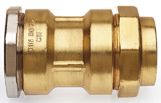 Holmgrens metall, Isiflo 100, Rak koppling, 54mm x 50mm, avzinkningsh�rdig m�ssing