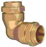 Holmgrens metall, Isiflo 120, Vinkelkoppling, 63mm x 90�, avzinkningsh�rdig m�ssing