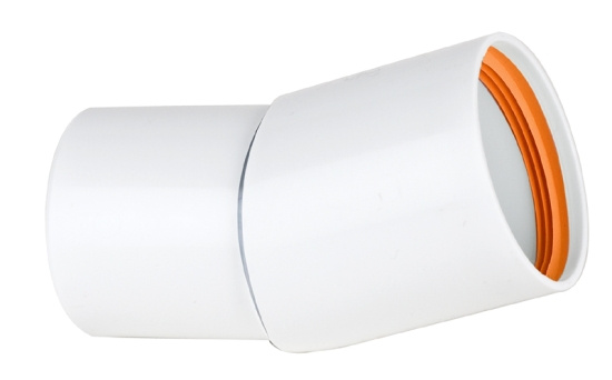 Faluplast, Falu Vulk 75080, Vinkel, med gummit�tning, enkelmuff, vit