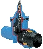 Hawle 4027, Kilslidventil, med muff/sl�t�nda, 100