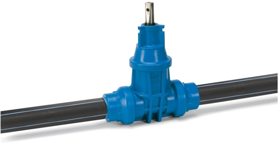 AVK, Servisventil, med PE-r�r PE100, DN25/32, PN16