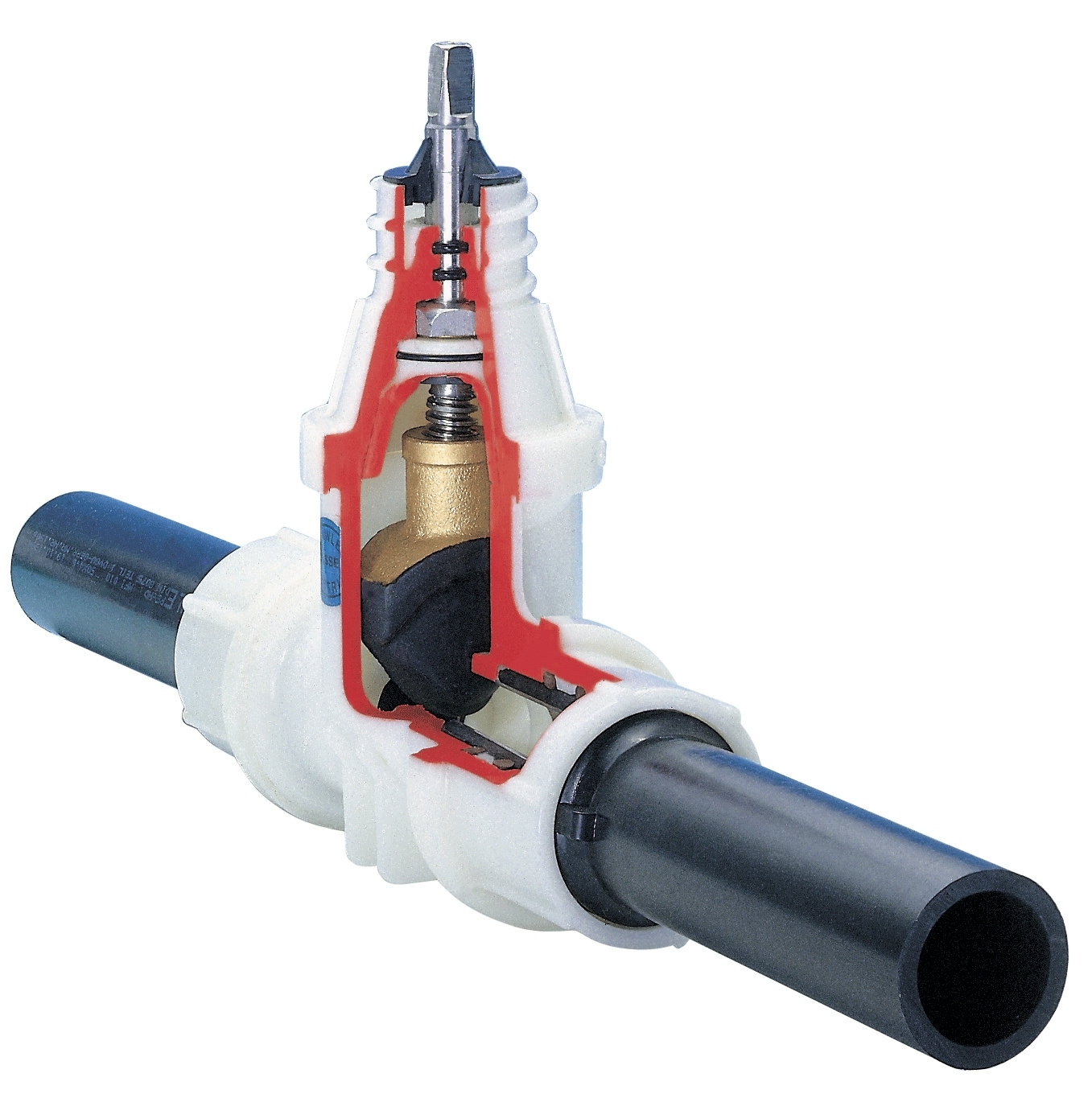 Hawle nr2670, Servisventil, med PE-�ndar SDR11, vit, 40