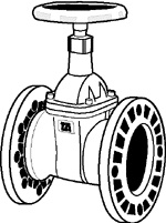 Kilslidventil, med fl�nsar, 8 h�l, DN100, PN10/16