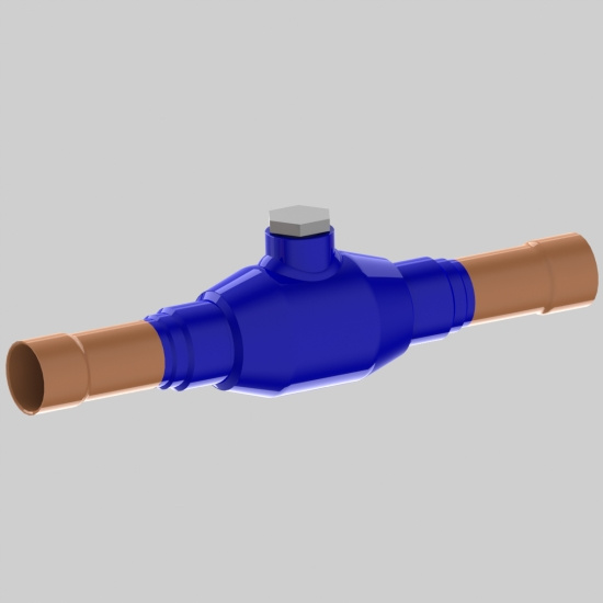 Naval, Eng�ngsventil, l�dmuffar kopparr�r, bl�, 22mm