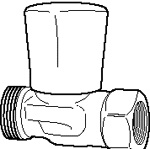 TA, RVO-1, Radiatorventil, rak, med f�rinst�llning, DN15
