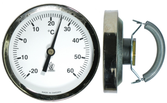 RX-115X, Anl�ggningstermometer, hus �66mm, -20�C till +60�C, metall