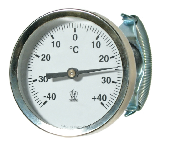 RX-117-56, Anliggningstermometer, hus �66mm, -40�C till +40�C, metall