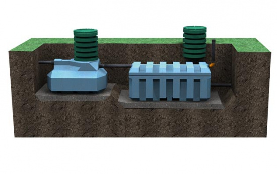 Slamavskiljarpaket f�r BDT-Vatten med IN-DR�N Biob�dd 5, markb�dd p� burk - 3G