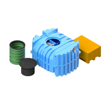 FANN Blue trekammarbrunn 2,2M� - Slamavskiljarpaket med integrerad pump/pumpbrunn