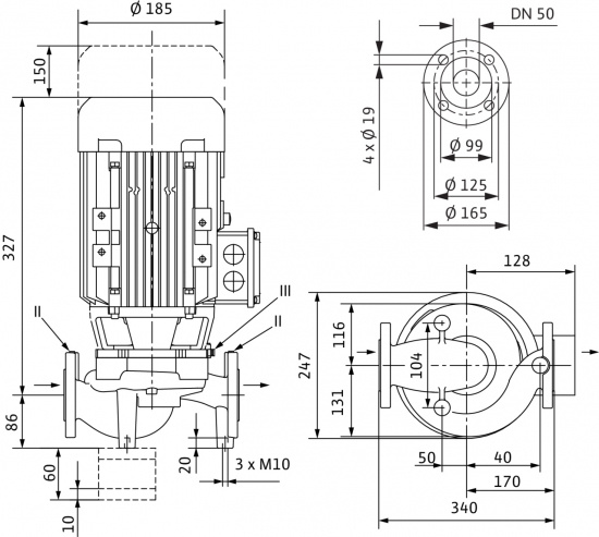 Cirkulationspump Wilo IPL 50/160-0,55/4