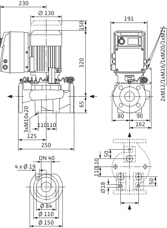 Cirkulationspump Wilo IP-E 40/115-0,55/2