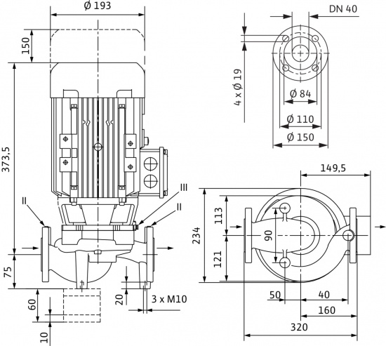 Cirkulationspump Wilo IPL 40/130-2,2/2