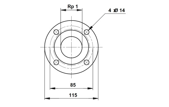 Grundfos, G�ngfl�ns, g�nganslutning, DN25xRp25, DIN2566