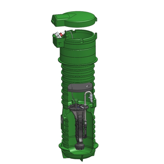 LPS 2000E, Pumpstation, enkel, med manh�l, 600mm, 2,6m