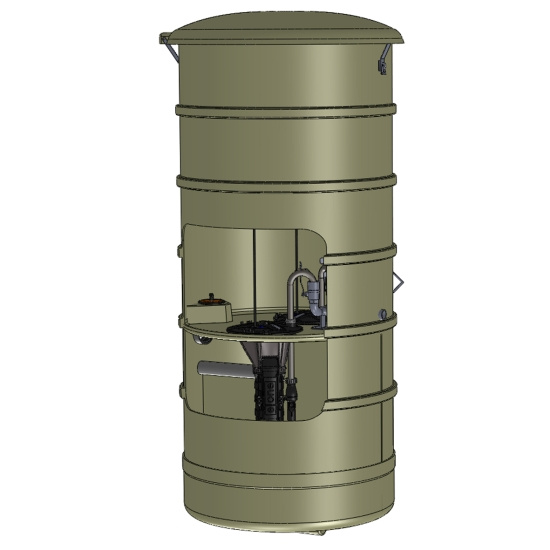 LPS 2000D, Pumpstation, dubbel, med manh�l, 1200mm, 2,6m