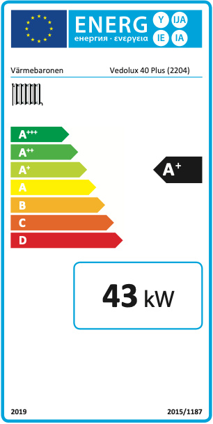 Vedpanna V�rmebaronen Vedolux 40 plus med sugande fl�kt