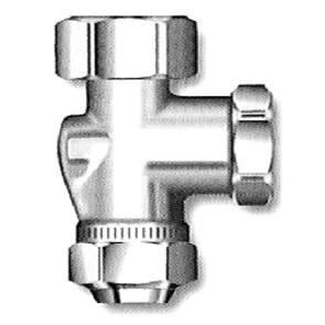 Thermopanel Avst�ngningsventil, TP SR, utv�ndig g�nga x l�pmutter, nickel