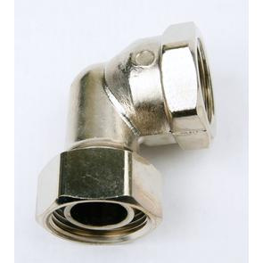 Thermopanel, TP Vinkelkoppling, utv�ndig g�nga x l�pmutter, nickel, 46x40x28mm