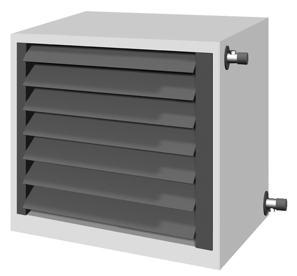 Eveco, AH2420.11, Fl�ktluftv�rmare, ljusgr� RAL7035, BxHxD 500x500x395