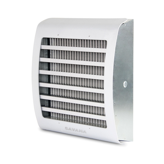 Eveco, SAVANA-V, Fl�ktluftv�rmare, Designutf�rande, silvergr�