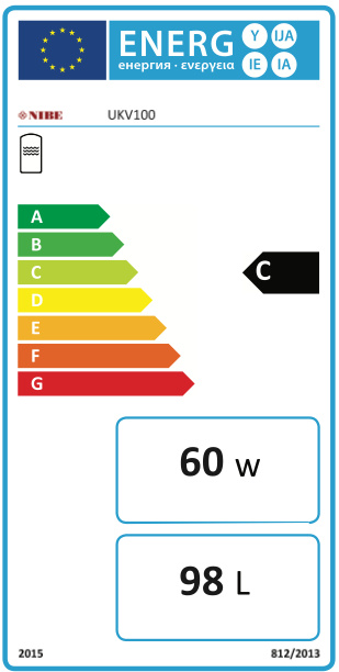 NIBE Utj�mningsk�rl UKV 100, vit, 100L, �450x1010mm