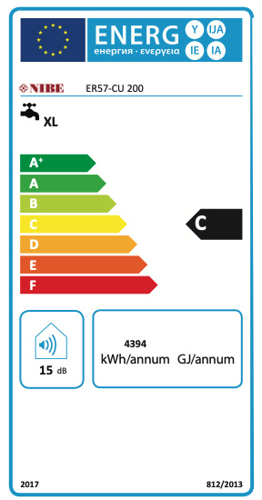 NIBE AB, Compact-CU 200, Varmvattenberedare, kopparfodrad, vit