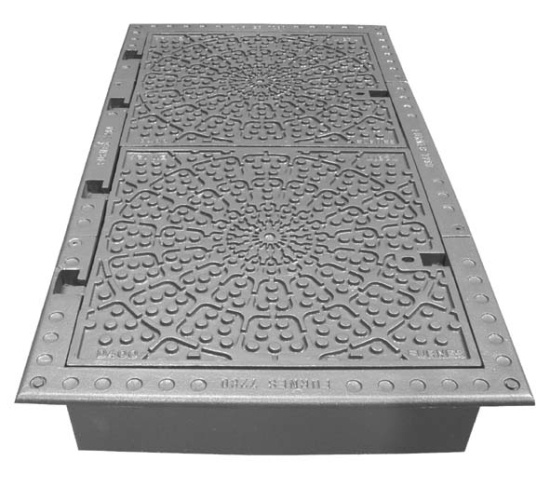 7280-2, Ram och lock, 2 lock med l�s, slit-/d�mpring, 720x700, segj�rn