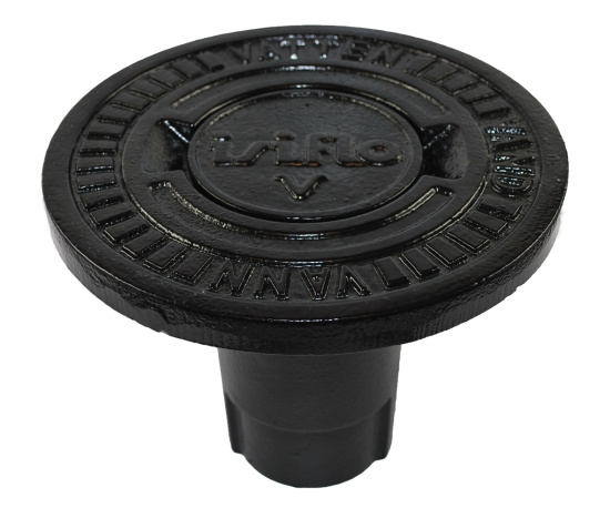 Holmgrens metall, Isiflo 352, Bet�ckning, rund, med text Avlopp, svart