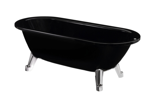 Gustavsberg, Gbg 6368, Badkar, med kromad bottenventil, svart