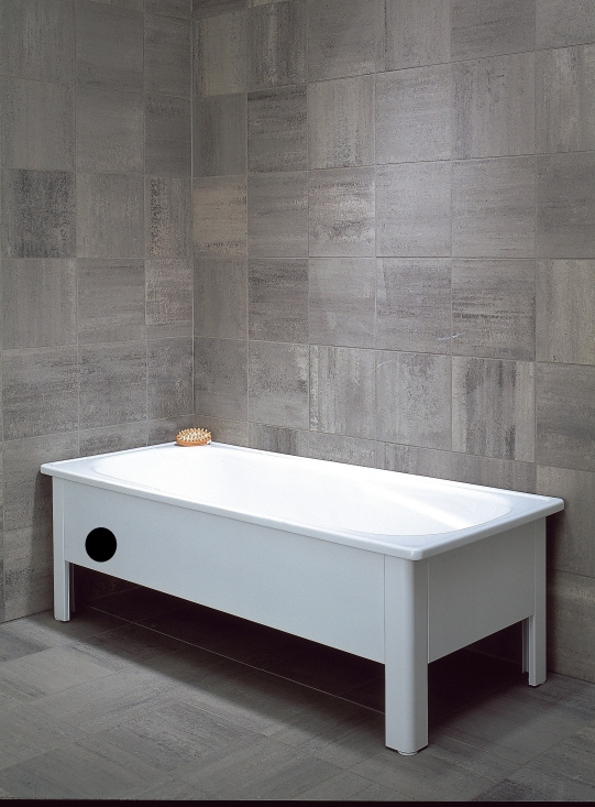 Svedberg, Emaljbadkar, tippskyddst�llning & halvfront, vit, 1500