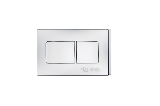 Tryckknapp, pneumatisk, mattkrom, 124x80mm