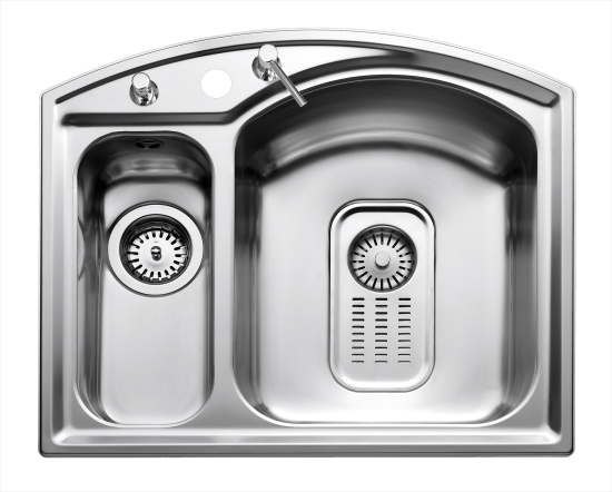 E60F, Diskb�nk, med korgventil/vattenl�s, rostfri, 608x510mm