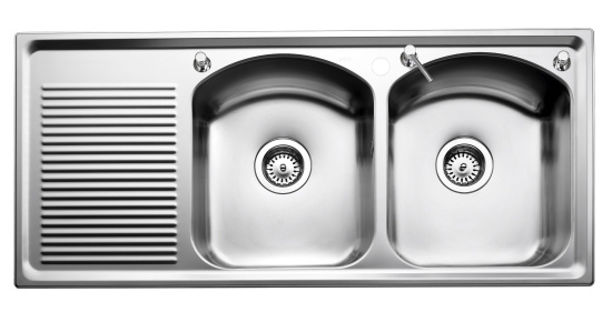 IMPE80L , Diskb�nk, 2 l�dor med lyftventil , rostfri, 1100x500mm