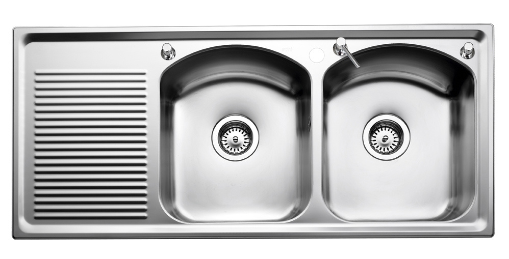 IMP80R , Diskb�nk, 2 l�dor med korgventil , rostfri, 1100x500mm