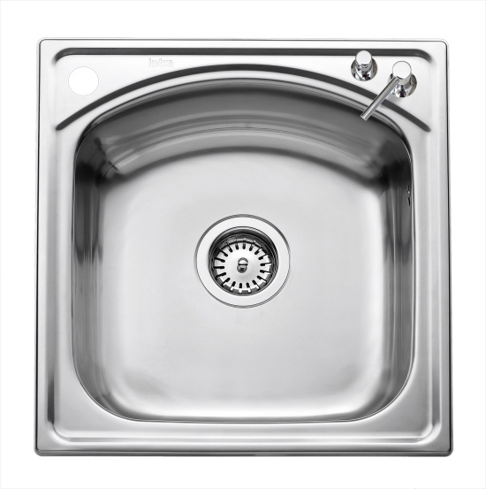 STUDIO-STU5048, Diskl�da, med vattenl�s och lyftventil, rostfri, 475x500mm